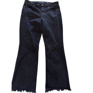 Lucky Brand Womens Black Flare Jeans Size 14/32 With Raw Hem